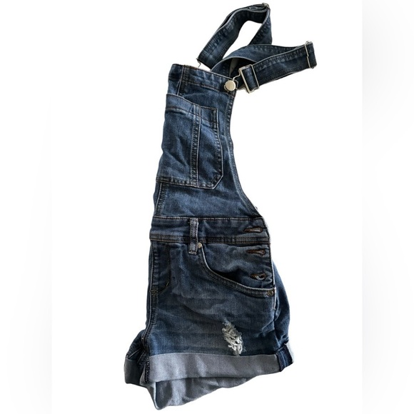 Dollhouse Women’s Shortalls - Basic Stretch Denim Jean Shorts Overalls Size 5 - Picture 16 of 16
